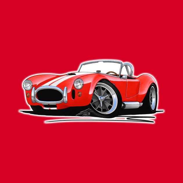 AC Shelby Cobra Classic Car Red (with Stripes) by y30man5