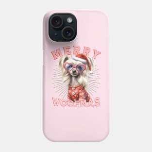Funny Chinese Crested Dog Santa  Christmas Design Phone Case