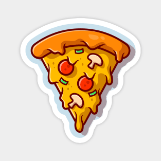 Slice Of Pizza Melted Cartoon Magnet