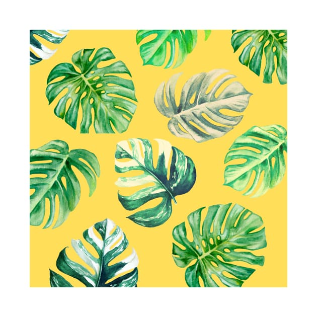 Green leaf design with yellow background by YouChoice Creations