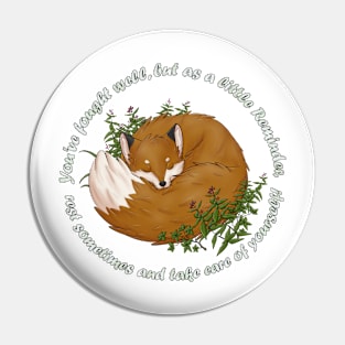 Sleeping red fox Pin