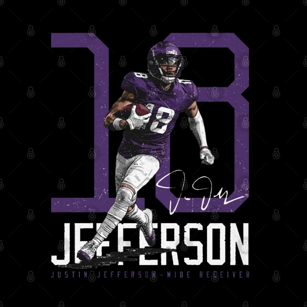 Justin Jefferson Minnesota Bold Number by Chunta_Design