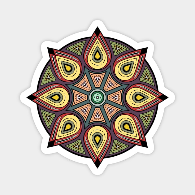 Sun Flower mandala Magnet by CyclopsDesigns