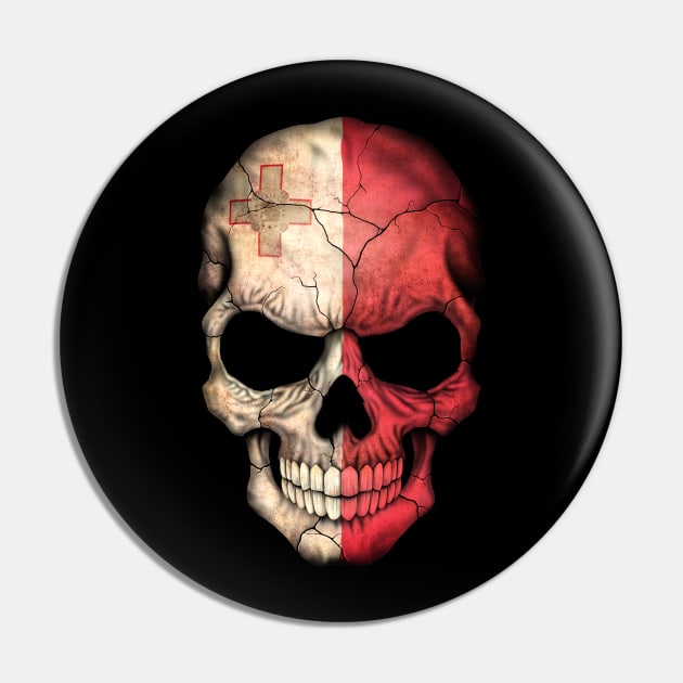 Maltese Flag Skull Pin by jeffbartels