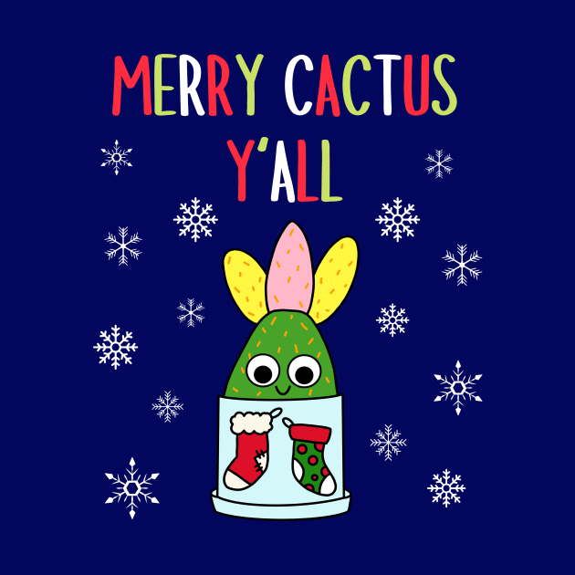 Merry Cactus Y'all - Hybrid Cactus In Christmas Themed Pot by DreamCactus
