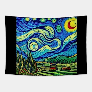 Starry Night Style Tapestry