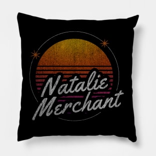 nathalie mer retro dark moon Pillow