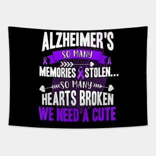 SO MANY MEMORIES STOLEN LEAVES ALZHEIMER AWARENESS Gift Tapestry