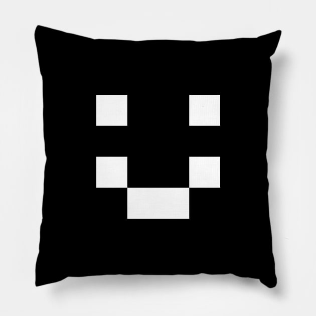 Pixel Smile - White Pillow by joshthecartoonguy