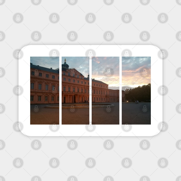 The Rastatt castle is also known as Residenzschloss Rastatt  in the Baden-Wurttemberg: it is a Baroque schloss. Shot at the sunset in a cloudy summer day. Germany Magnet by fabbroni-art