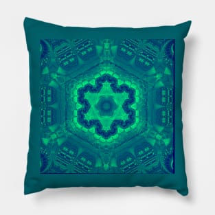 Metatronic Motion - Electric Teal Duo Tone Pillow