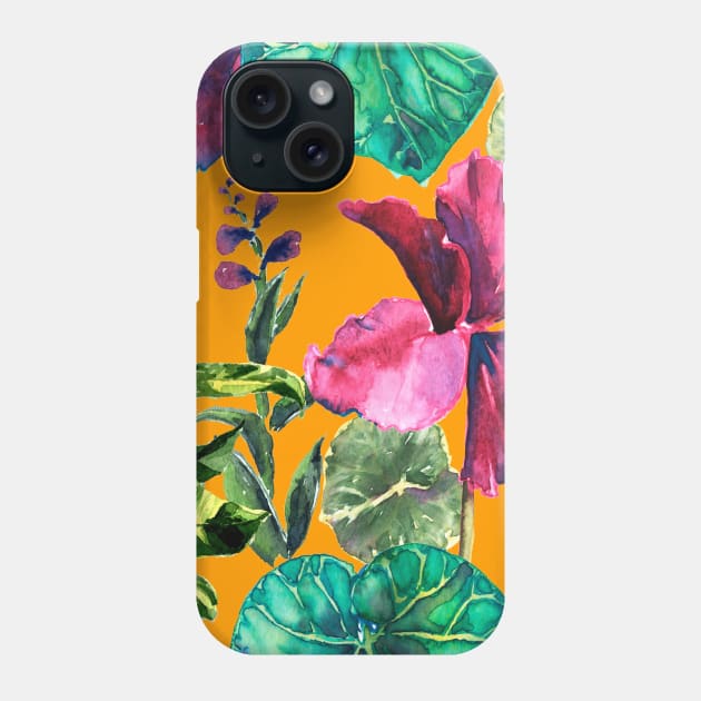 Seamless tropical flower Phone Case by Olga Berlet