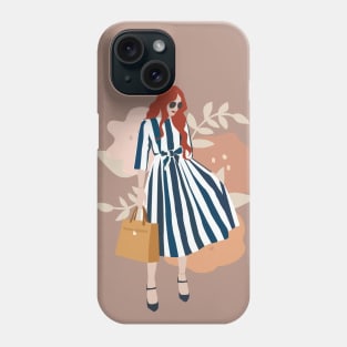 Woman Fancy Stripe Dress Phone Case