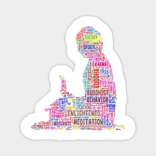 Buddha Travel Text Word Cloud Magnet