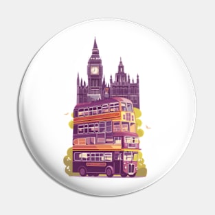 Magical Triple Decker in London - Fantasy Pin