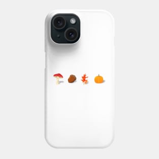 Autumn Print- Mushroom, Acorn, Leaves, Pumpkin Phone Case