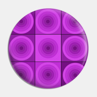 Purple Geometric Circles in Squares Pin