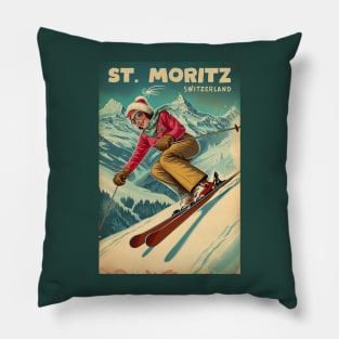 St. Moritz Switzerland Ski Pillow