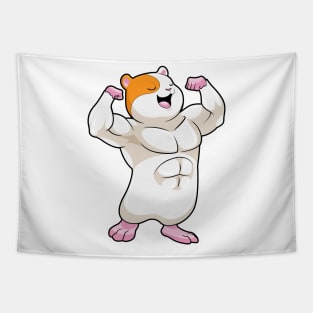 Hamster as Bodybuilder with big Muscles Tapestry