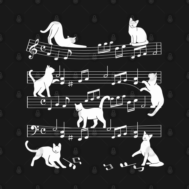 Cat Silhouette Music Sheet Musical Notes by Emart