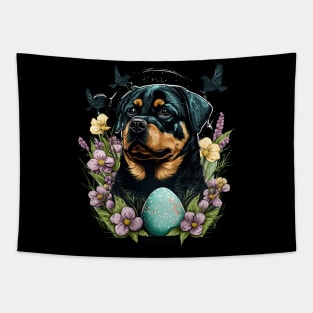 Rottweiler happy easter day Tapestry