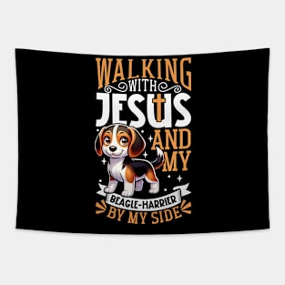 Jesus and dog - Beagle-Harrier Tapestry