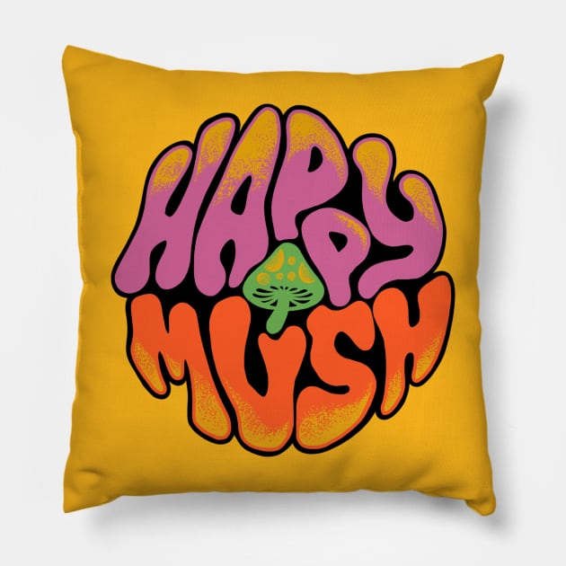 Happy Mush Logo Pillow by HappyMushCo. 