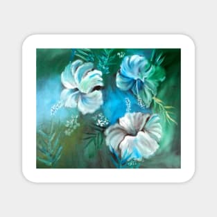 White Hibiscus Magnet