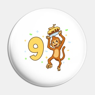 I am 9 with ape - kids birthday 9 years old Pin