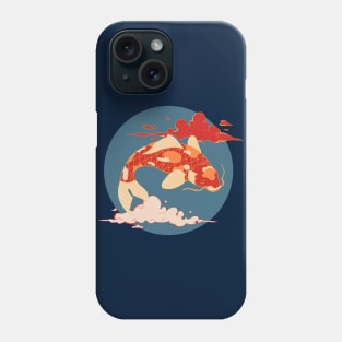 Koi Carp on Big Blue Moon Phone Case