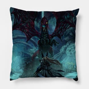 Death Lurks in the Light of the Darkness Pillow