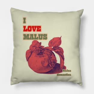 I Love Malus. Classic Red Apple Style Pillow