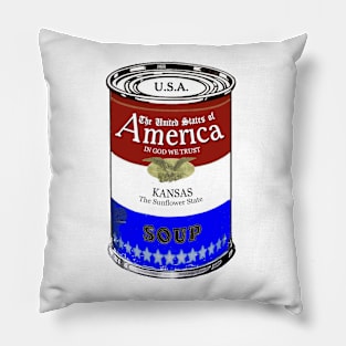 America Soup KANSAS Pop Art Pillow