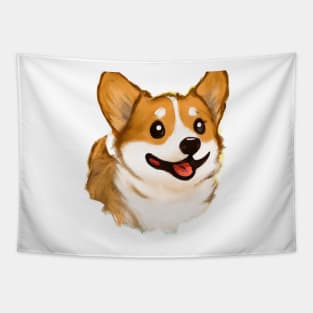 Cute Pembroke Welsh Corgi Drawing Tapestry