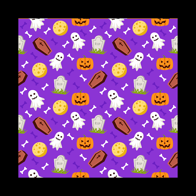 Halloween Seamless Pattern by aquariart