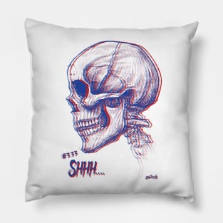 Retro Quiet Skull Pillow