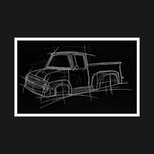 Vintage Truck Blackboard Sketch T-Shirt