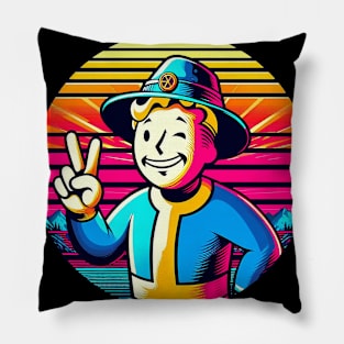 80s retro vintage Vault B Pillow