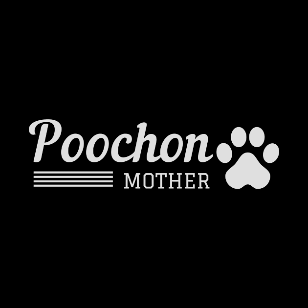 Poochon Mom college style design with paw print for proud mothers of poochon dogs by BlueLightDesign