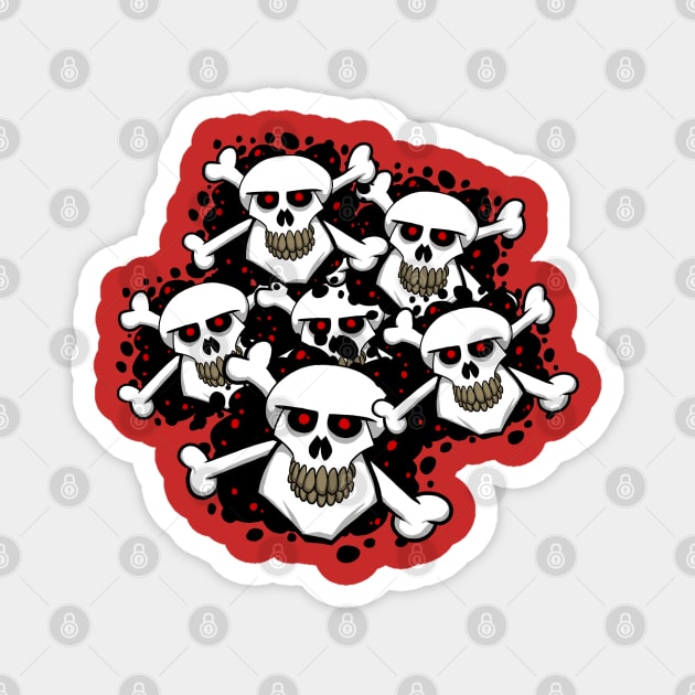 Skulls and Bones Magnet by ChurchOfRobot