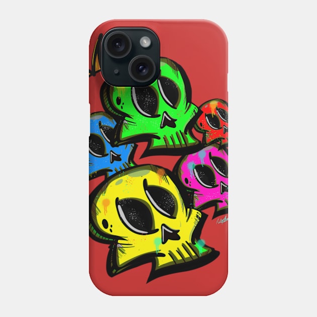 Square Skulls (without white background) Phone Case by Mr_Bentley