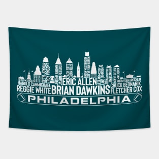 Philadelphia Football Team All Time Legends, Philadelphia City Skyline Tapestry