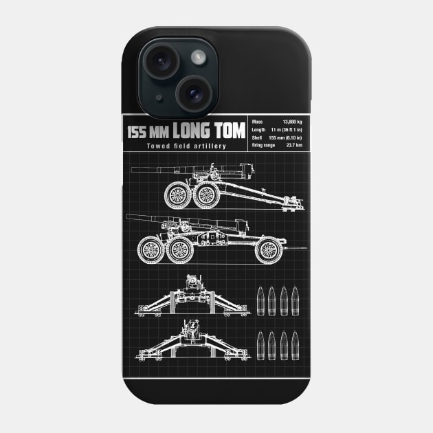 105mm HOWITZER ''LONG TOM'' Phone Case by theanomalius_merch