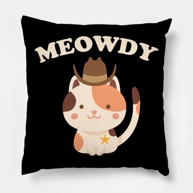 Meowdy Pillow by tommartinart