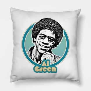 Al Green / Retro Aesthetic 70s Style Fan Design Pillow