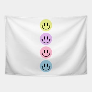 Smiley Happy Faces Pastel Tapestry