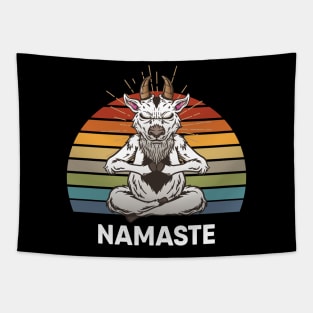 Namaste Yoga Meditation Goat Tapestry