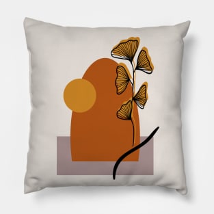 Abstract Moon and Leaves Edit Pillow