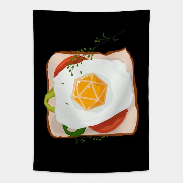 Egg Sandwich Polyhedral Dice Tabletop RPG Tapestry by pixeptional