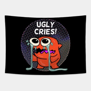 Ugly Cries Monster in Dots Tapestry